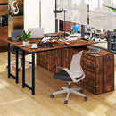 L-Shaped Desk with File Cabinet and Power Outlet Reversible Corner Computer Desk by LJGDeals