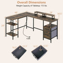 L-Shaped Desk with Power Outlet and Monitor Stands by DirectDeals