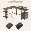 L-Shaped Desk with Power Outlet and Monitor Stands by LJGDeals