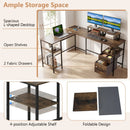 L-Shaped Desk with Power Outlet and Monitor Stands by LJGDeals