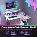 L Shaped Gaming Desk with Outlets and USB Ports by LJGDeals
