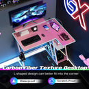 L Shaped Gaming Desk with Outlets and USB Ports by LJGDeals