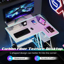 L Shaped Gaming Desk with Outlets and USB Ports by LJGDeals