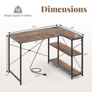 L-shaped 47 Inch Reversible Corner Desk with Adjustable Storage Shelves by LJGDeals