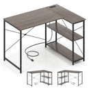 L-shaped 47 Inch Reversible Corner Desk with Adjustable Storage Shelves