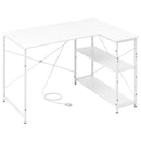 L-shaped 47 Inch Reversible Corner Desk with Adjustable Storage Shelves by LJGDeals