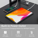 L-shaped Desk with Power Outlet Hutch by LJGDeals