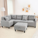L-shaped Sectional Corner Sofa Set with Storage Ottoman