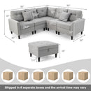 L-shaped Sectional Corner Sofa Set with Storage Ottoman