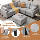 L-shaped Sectional Corner Sofa Set with Storage Ottoman