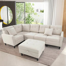 L-shaped Sectional Corner Sofa Set with Storage Ottoman by LJGDeals
