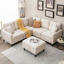 L-shaped Sectional Corner Sofa Set with Storage Ottoman by LJGDeals