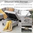 L-shaped Sectional Corner Sofa Set with Storage Ottoman by LJGDeals