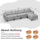 Modular L-shaped Sectional Sofa with Reversible Ottoman and 2 USB Ports by LJGDeals