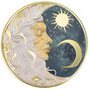 Lady Moon Wall Decor | Celestial Metal Wall Art | Gold Accent Moon Sign
