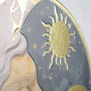 Lady Moon Wall Decor | Celestial Metal Wall Art | Gold Accent Moon Sign