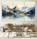 Lake Abstract Mountain Wall Art Canvas Print