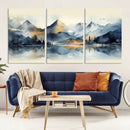 Lake Abstract Mountain Wall Art Canvas Print