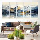 Lake Abstract Mountain Wall Art Canvas Print