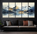 Lake Abstract Mountain Wall Art Canvas Print