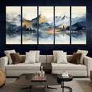 Lake Abstract Mountain Wall Art Canvas Print