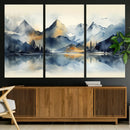 Lake Abstract Mountain Wall Art Canvas Print