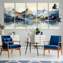 Lake Abstract Mountain Wall Art Canvas Print