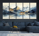 Lake Abstract Mountain Wall Art Canvas Print