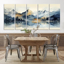 Lake Abstract Mountain Wall Art Canvas Print