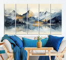 Lake Abstract Mountain Wall Art Canvas Print