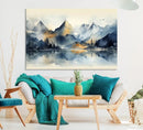 Lake Abstract Mountain Wall Art Canvas Print