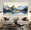 Lake Abstract Mountain Wall Art Canvas Print