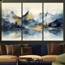Lake Abstract Mountain Wall Art Canvas Print