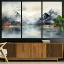 Lake Mountain Abstract Wall Art, Framed Lake Mountain Modern