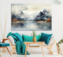 Lake Mountain Abstract Wall Art, Framed Lake Mountain Modern by MyGreatCanvas | Canvas Wall Art Prints | Photo Prints & Wall Decor