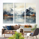 Lake Mountain Abstract Wall Art, Framed Lake Mountain Modern