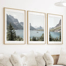 Montana Glacier National Park. Mountain Lake. Travel Wall Art by Wall Art Set