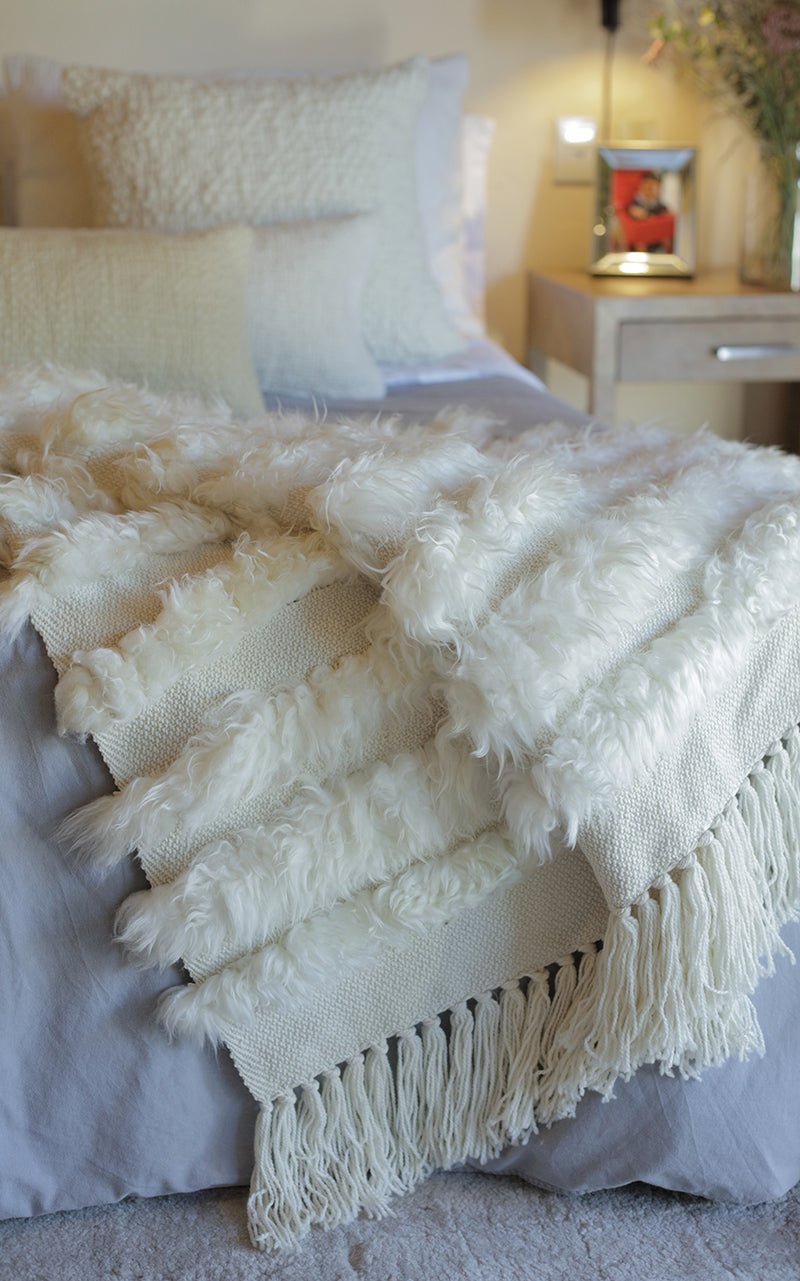Lambskin Full Striped Blanket, photo 2 of 9