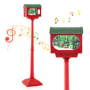 59 Inch Christmas Street Lamp with Sound-Activated Snow Globe Lantern-Red by LJGDeals