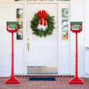 59 Inch Christmas Street Lamp with Sound-Activated Snow Globe Lantern-Red by LJGDeals