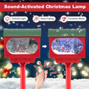 59 Inch Christmas Street Lamp with Sound-Activated Snow Globe Lantern-Red by DirectDeals