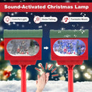 59 Inch Christmas Street Lamp with Sound-Activated Snow Globe Lantern-Red by LJGDeals