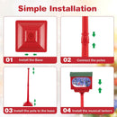 59 Inch Christmas Street Lamp with Sound-Activated Snow Globe Lantern-Red by LJGDeals