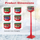 59 Inch Christmas Street Lamp with Sound-Activated Snow Globe Lantern-Red by DirectDeals