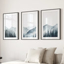 Watercolor Mountain Landscape Wall Art Posters by Wall Art Set