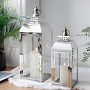 20.5"&15" High Stainless Steel Decorative Candle Lanterns ( Set of 2 )