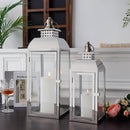 20.5"&15" High Stainless Steel Decorative Candle Lanterns ( Set of 2 )