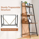 71” High Freestanding Laptop Desk with Open Shelves for Living Room Bedroom Study-Brown