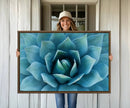 Large Agave Succulent Canvas Wall Art | Botanical Close-Up