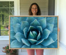 Large Agave Succulent Canvas Wall Art | Botanical Close-Up